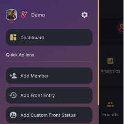 Image showing the app-drawer and the gradient theme