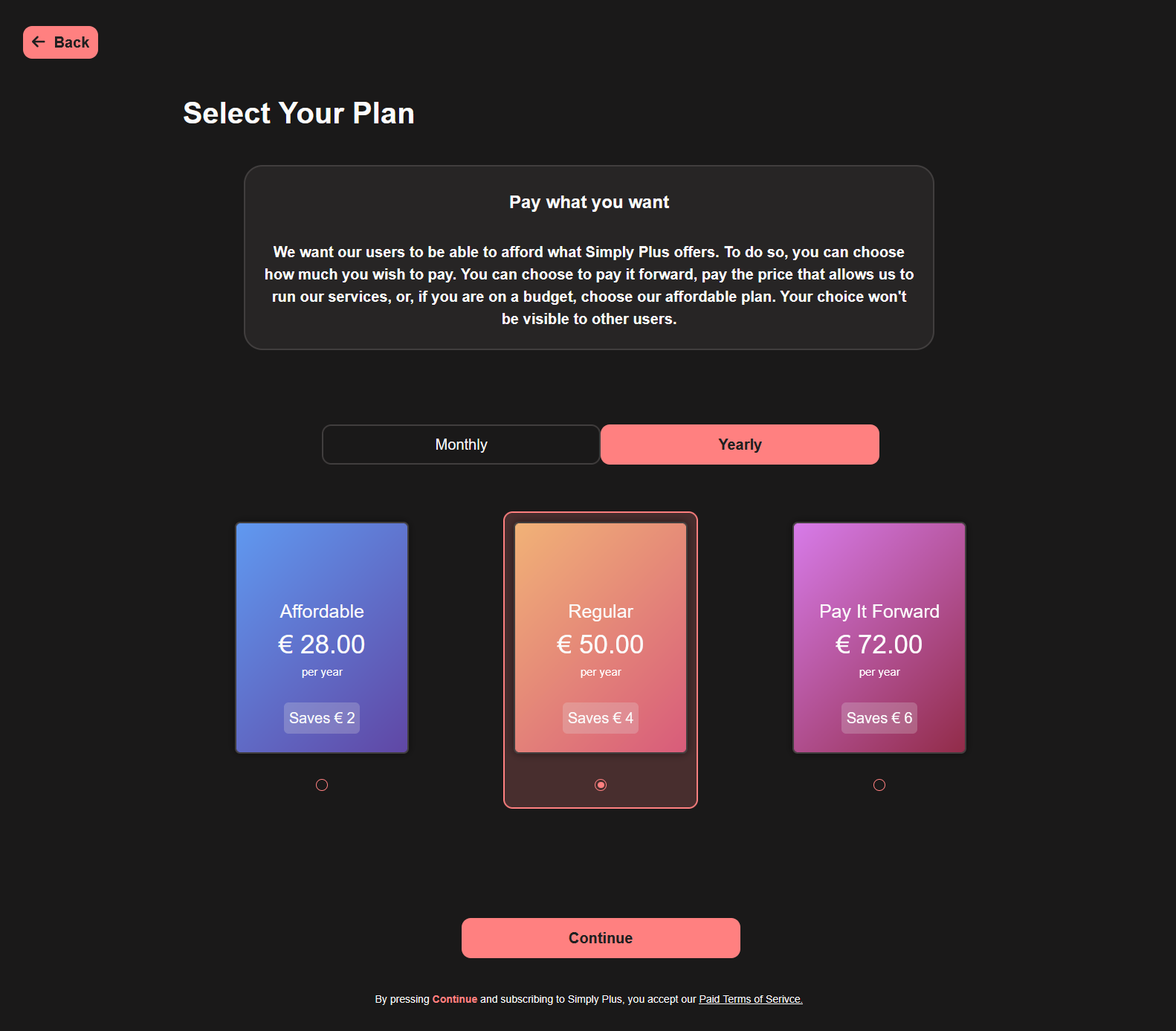 Image showing the login page for Simply Plus